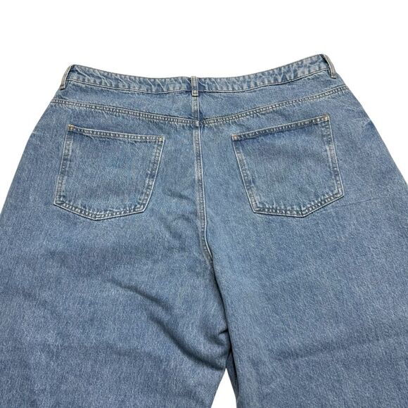 ASOS Design Curve Wide-Leg Blue Denim Jeans Blue US Sz 18 - Picture 4 of 13